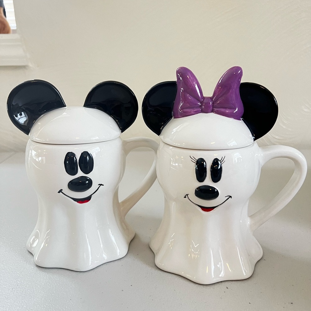 Disney Mickey Mouse Minnie Mouse Ghost Mugs 2ct
